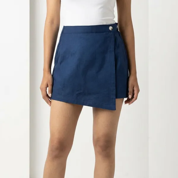 Eve_Dark_Blue_Cotton_Skirt_For_Women