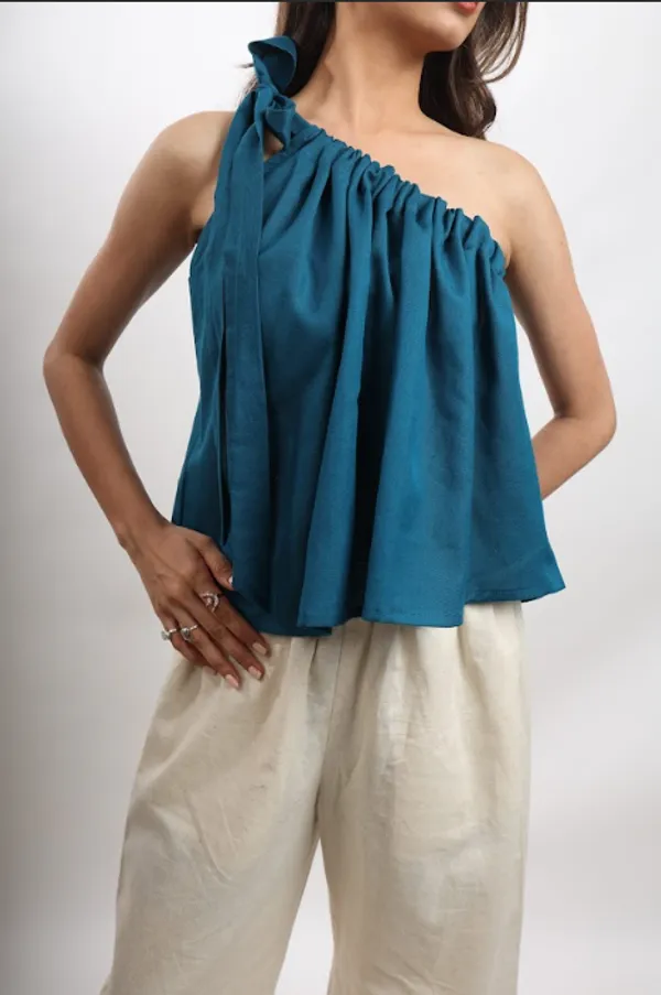 Blue_Tera_Pure_Linen_Top_For_Women