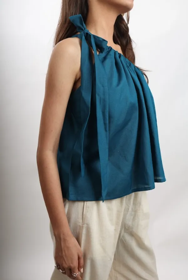 Blue_Tera_Pure_Linen_Top_For_Women