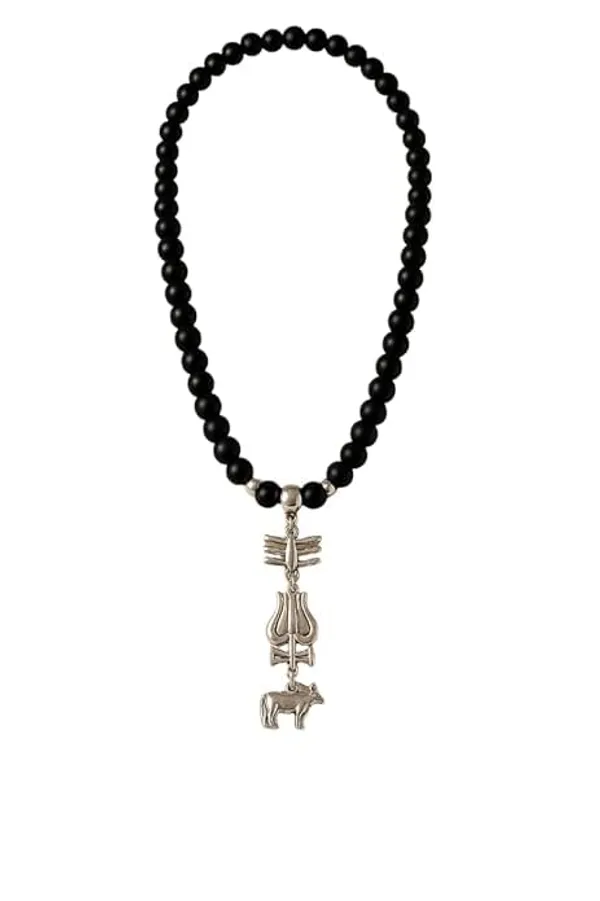 Shiva_Silver_Beads_And_Metal_Necklace/Mala_For_Men_And_Women