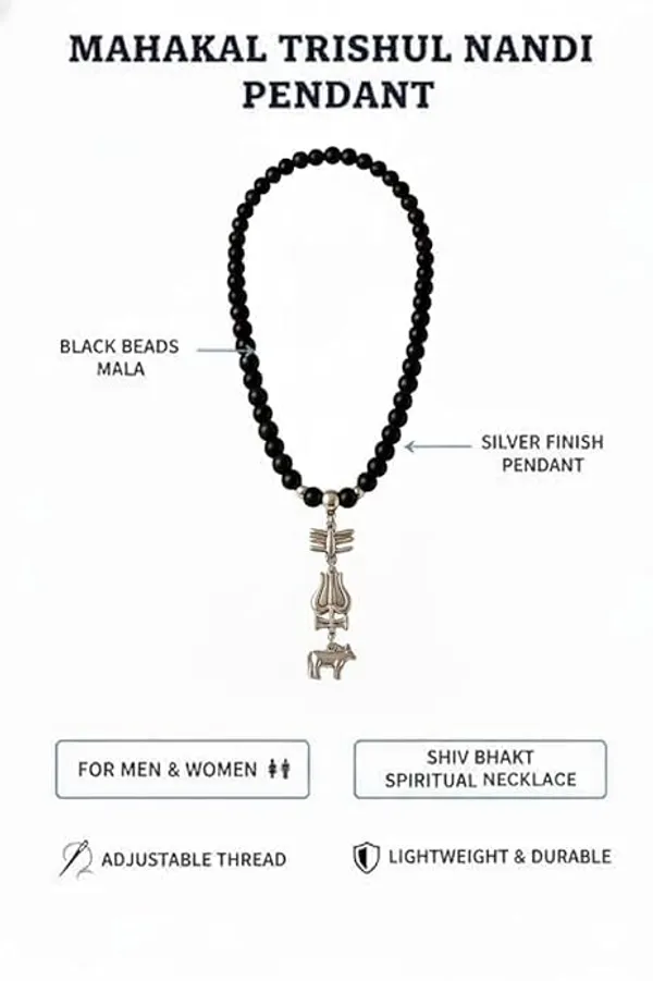Shiva_Silver_Beads_And_Metal_Necklace/Mala_For_Men_And_Women