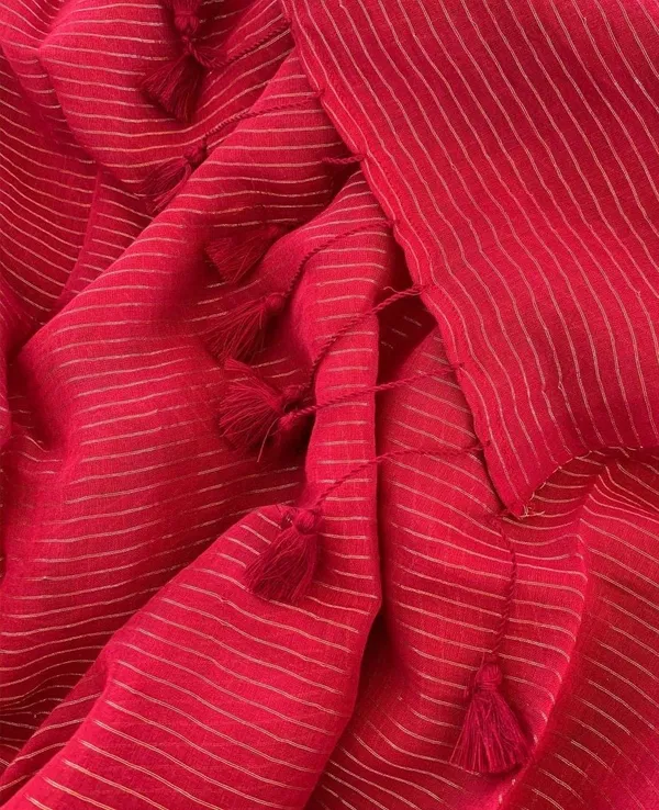 Khadi_Cotton_Zari_Stripes_Red