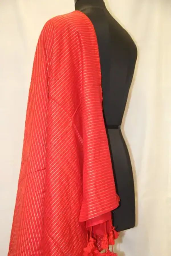 Khadi_Cotton_Zari_Stripes_Carrot_Pink