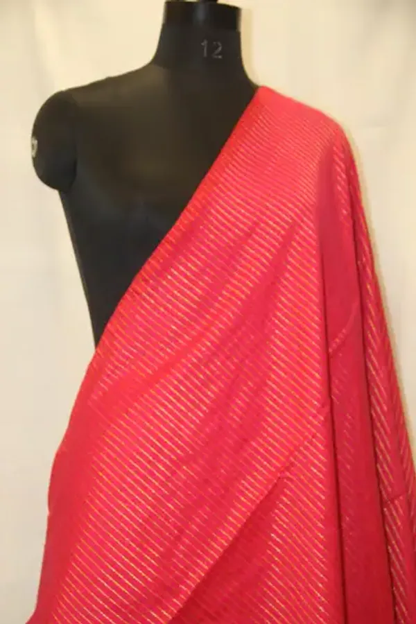 Khadi_Cotton_Zari_Stripes_Carrot_Pink