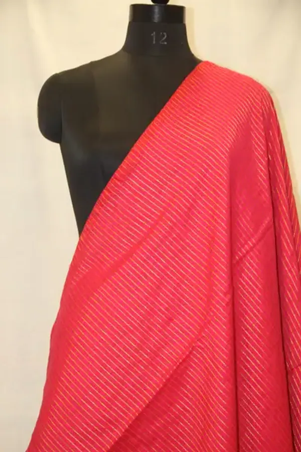 Khadi_Cotton_Zari_Stripes_Carrot_Pink