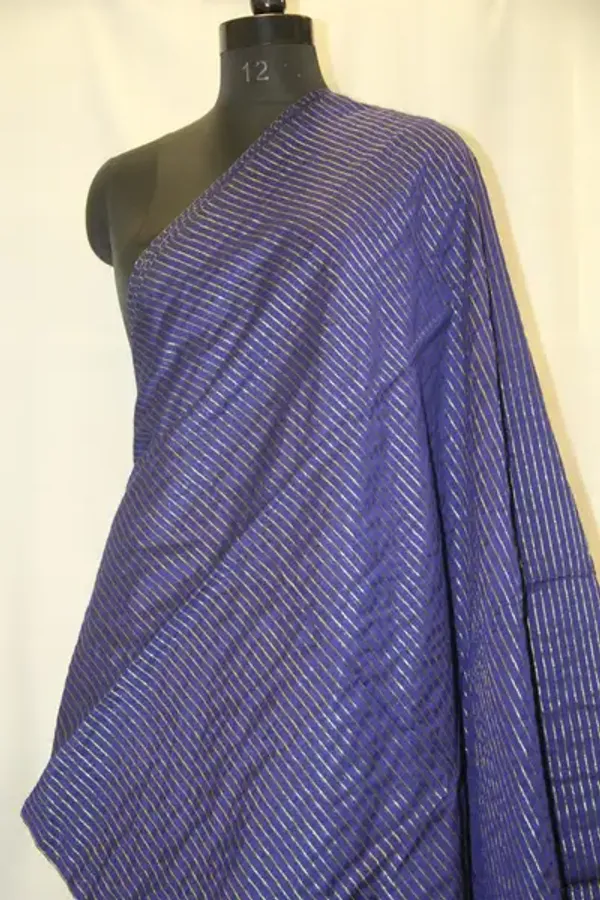 Khadi_Cotton_Zari_Stripes_Dark_Blue