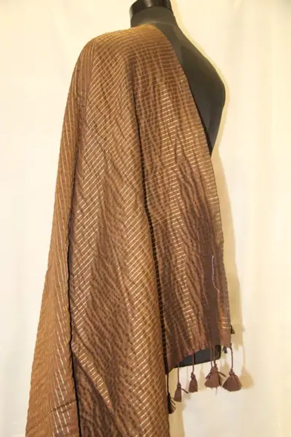 Khadi_Cotton_Zari_Stripes_Brown
