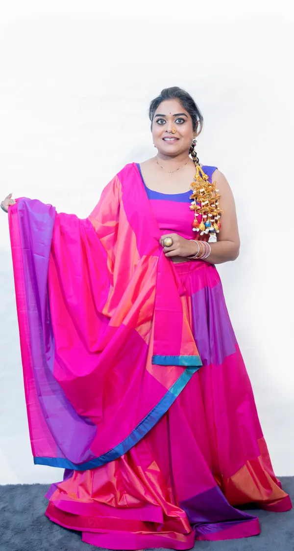 Lehenga_Multicolor_Fuchsia
