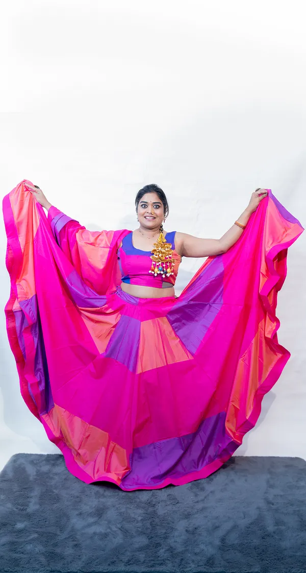 Lehenga_Multicolor_Fuchsia