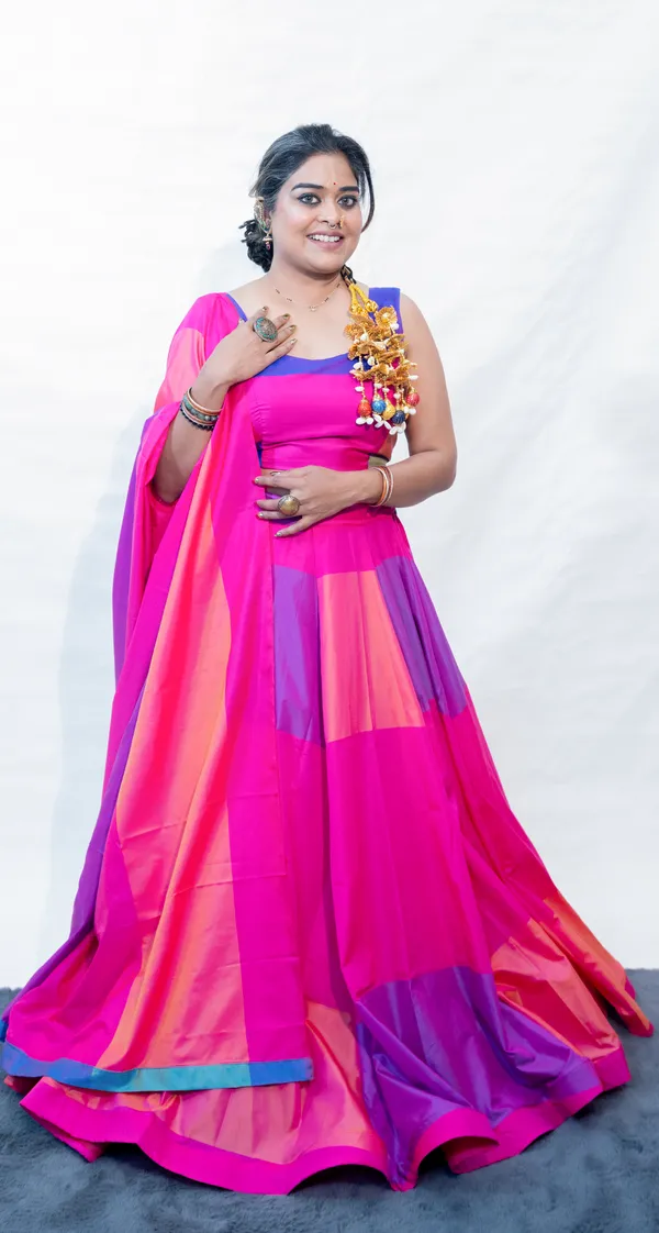 Lehenga_Multicolor_Fuchsia