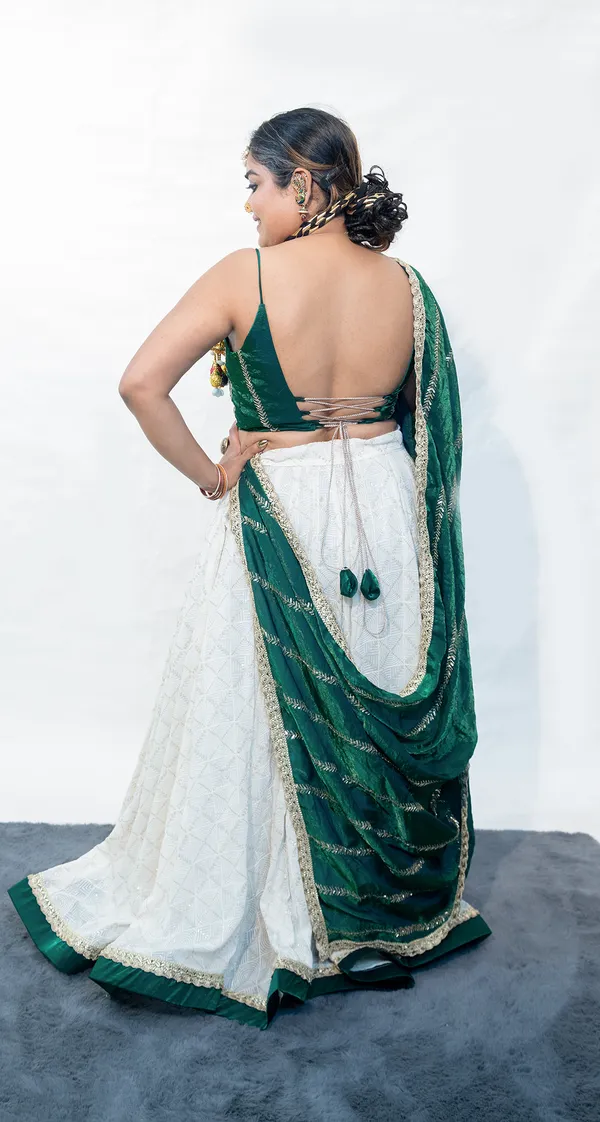 Lehenga_Chikankari_White_And_Bottle_Green
