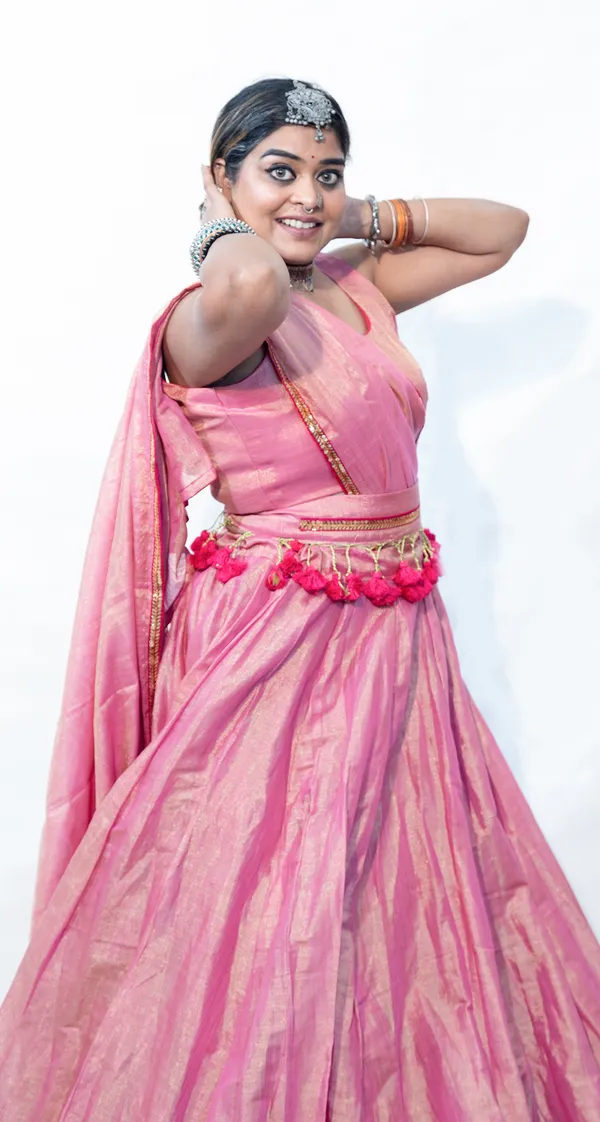 Lehenga_Cotton_Tissue_Pink_With_Belt