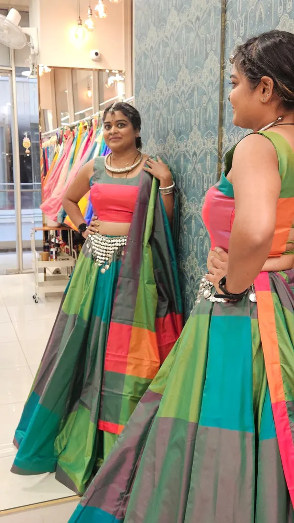 Lehenga_Multicolor_Green