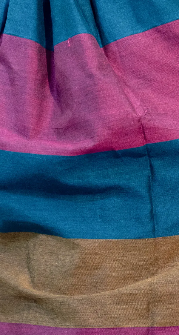Khadi_Cotton_Mc_Stripes_Rama_Green_(Pink_Rama_Green_Brown)
