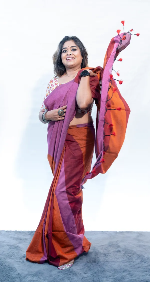 Khadi_Cotton_Mc_Stripes_Pink_Orange_Red