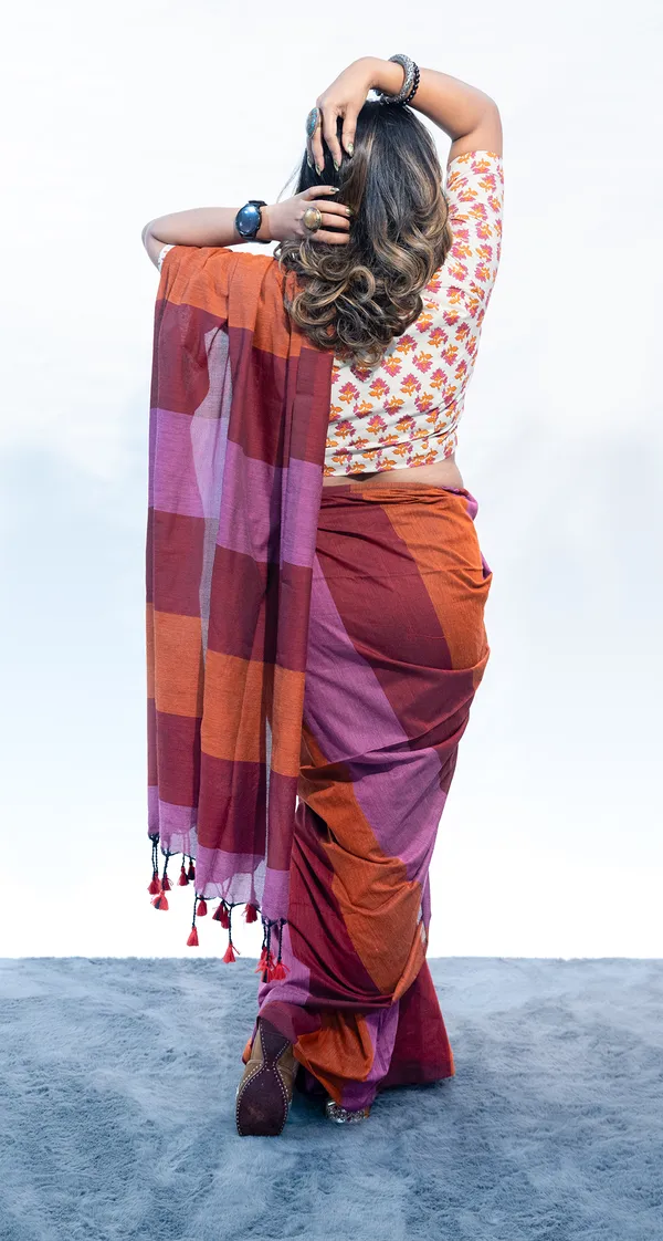 Khadi_Cotton_Mc_Stripes_Pink_Orange_Red