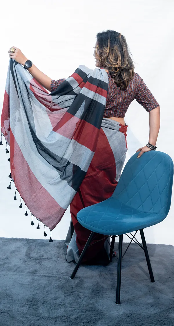 Khadi_Cotton_Mc_Stripes_Maroon_Grey_Black