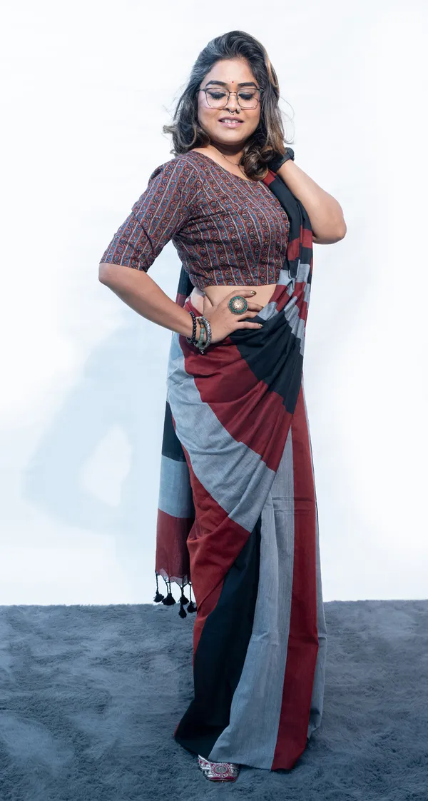 Khadi_Cotton_Mc_Stripes_Maroon_Grey_Black