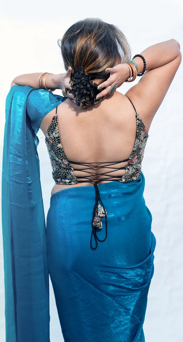 Saree_Glazed_Satin_Blue