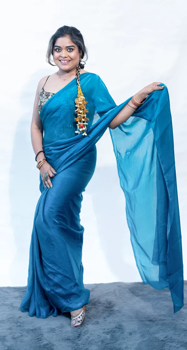 Saree_Glazed_Satin_Blue