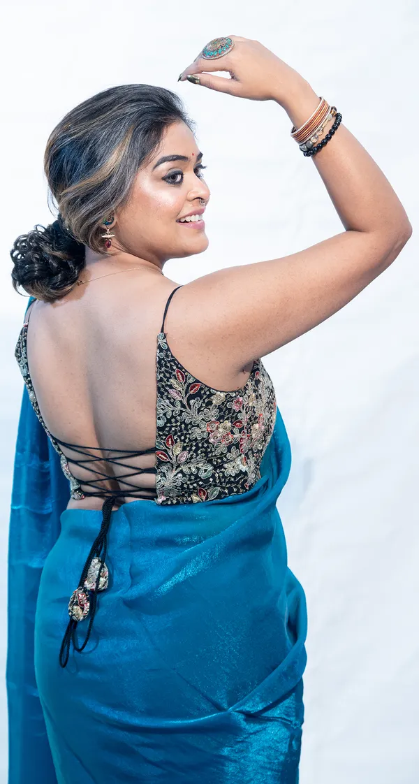 Saree_Glazed_Satin_Blue