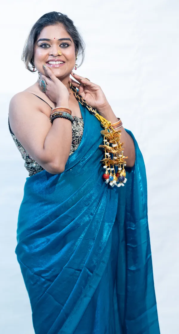 Saree_Glazed_Satin_Blue