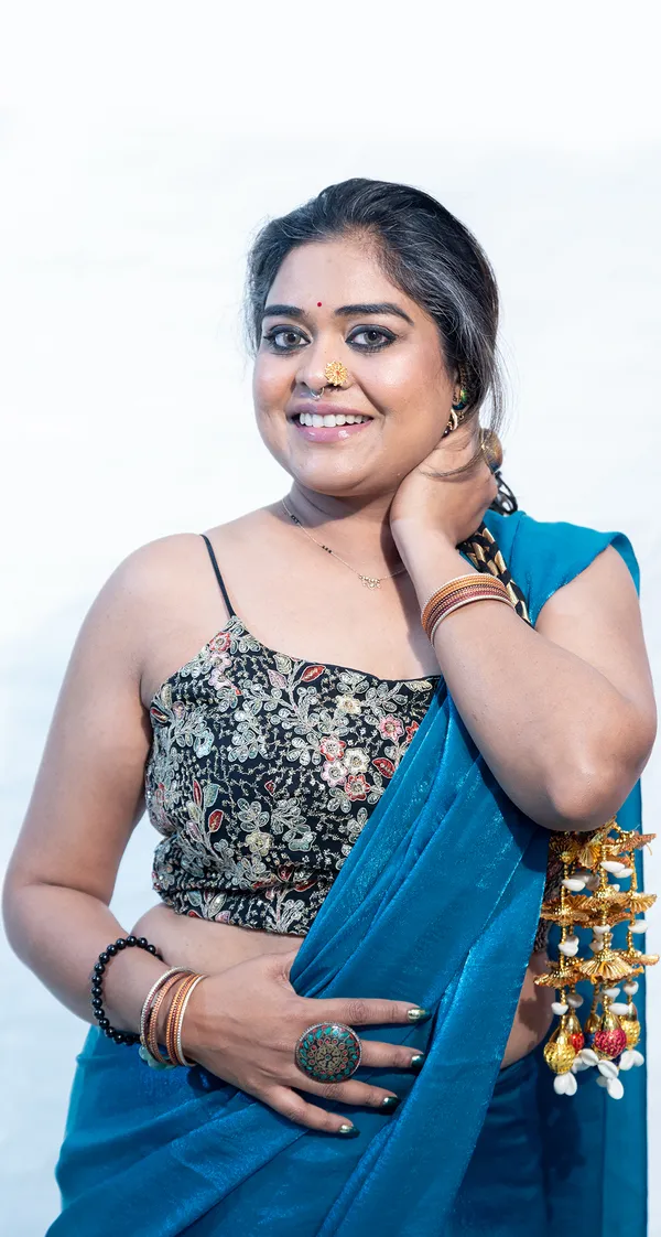 Saree_Glazed_Satin_Blue