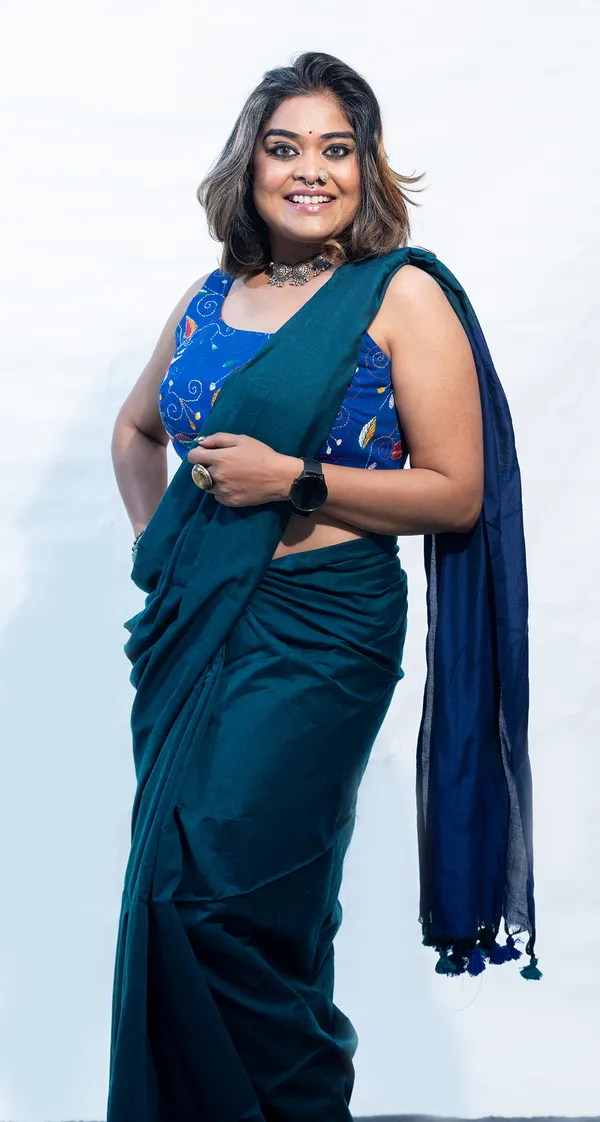 Khadi_Cotton_Contrast_Palla_Rama_Green_And_Navy_Blue