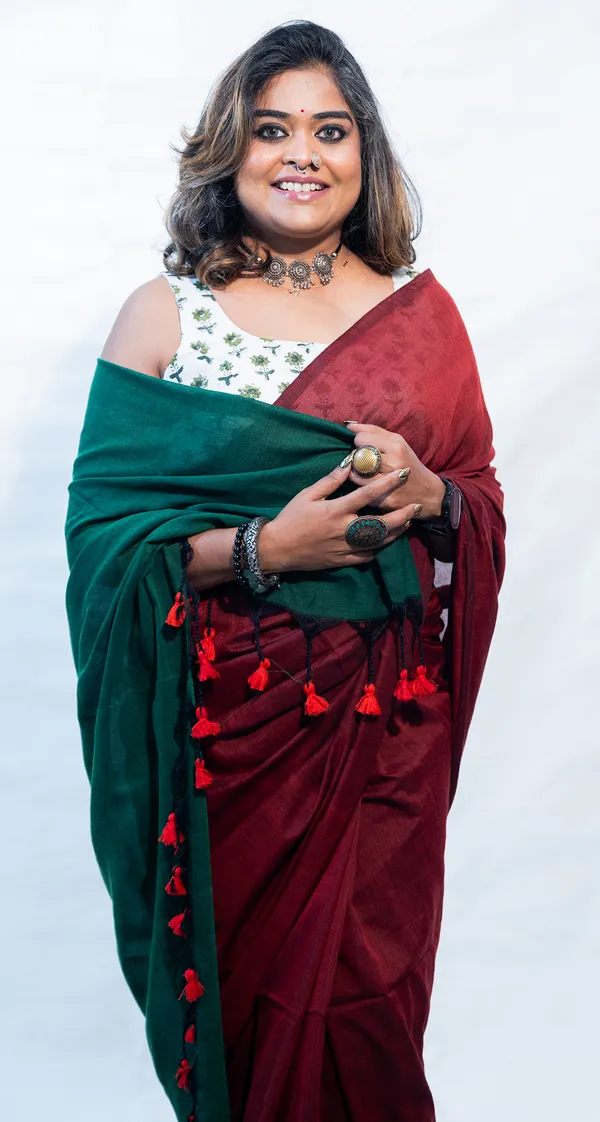 Khadi_Cotton_Contrast_Palla_Maroon_And_Green