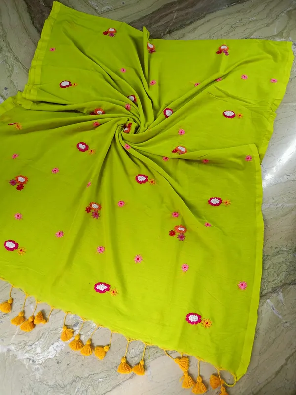 Khadi_Cotton_Hand_Embroidery_Parrot_Green