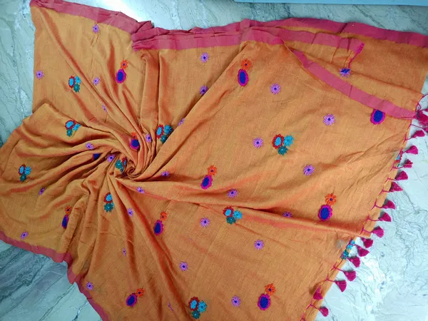 Khadi_Cotton_Hand_Embroidery_Orange