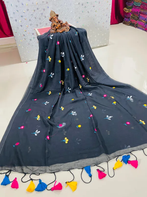 Mul_Cotton_Machine_Embroidery_Black