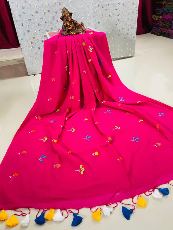 Mul_Cotton_Machine_Embroidery_Fuschia_(Pink)