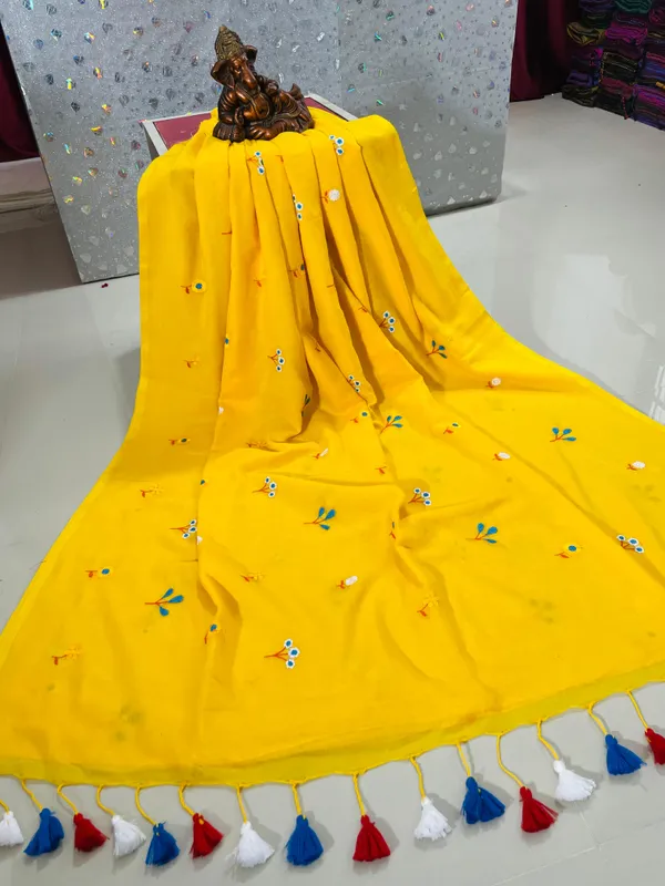 Mul_Cotton_Machine_Embroidery_Yellow