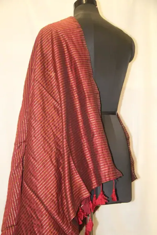 Khadi_Cotton_Zari_Stripes_Maroon