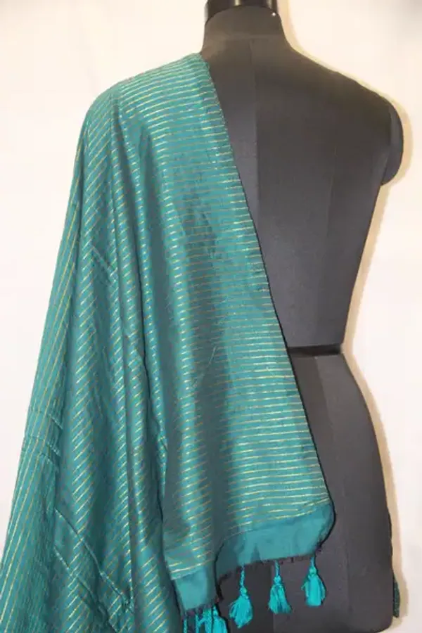 Khadi_Cotton_Zari_Stripes_Rama_Green