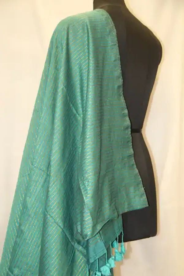 Khadi_Cotton_Zari_Stripes_Rama_Green