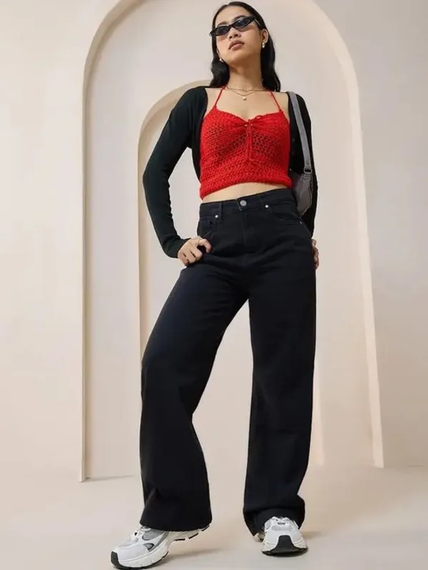 Jet_Black_Washed_Wide_Leg_Denim_Jeans_For_Women