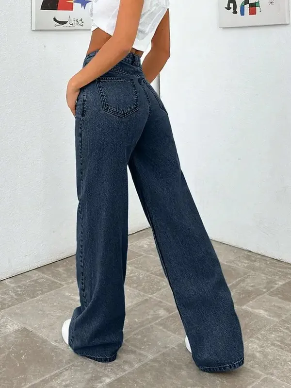 Navy_Blue_Wide_Leg_Denim_Jeans_For_Women
