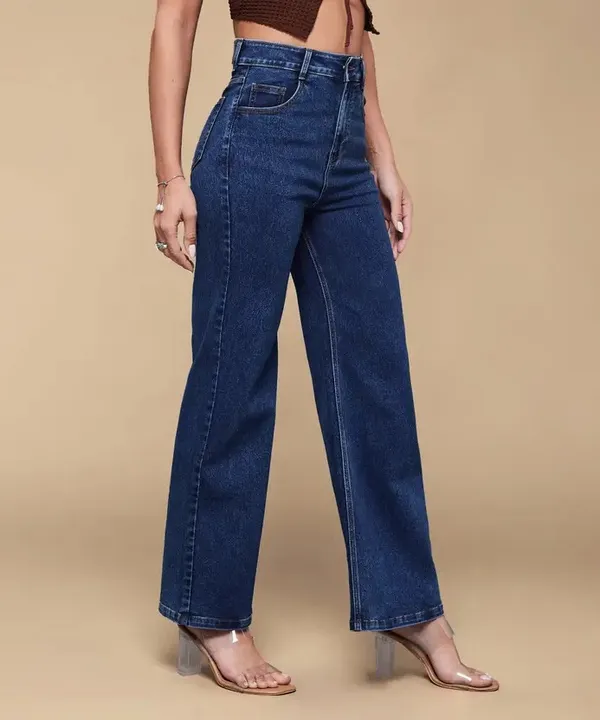 Navy_Blue_Wide_Leg_Denim_Jeans_For_Women