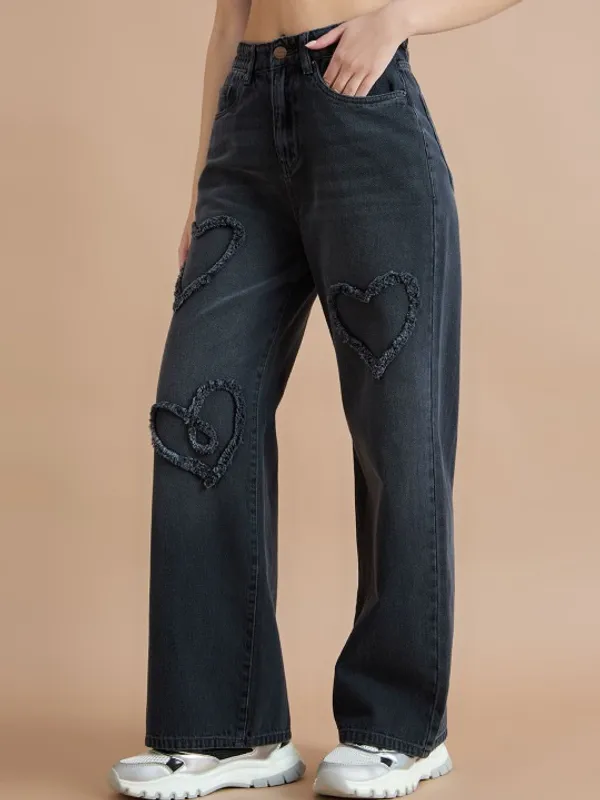 Black_High_Rise_Wide_Leg_Denim_Jeans_Charcoal_Black_Wash_For_Women