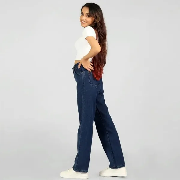 Navy_Blue_Wide_Leg_Denim_Jeans_For_Women