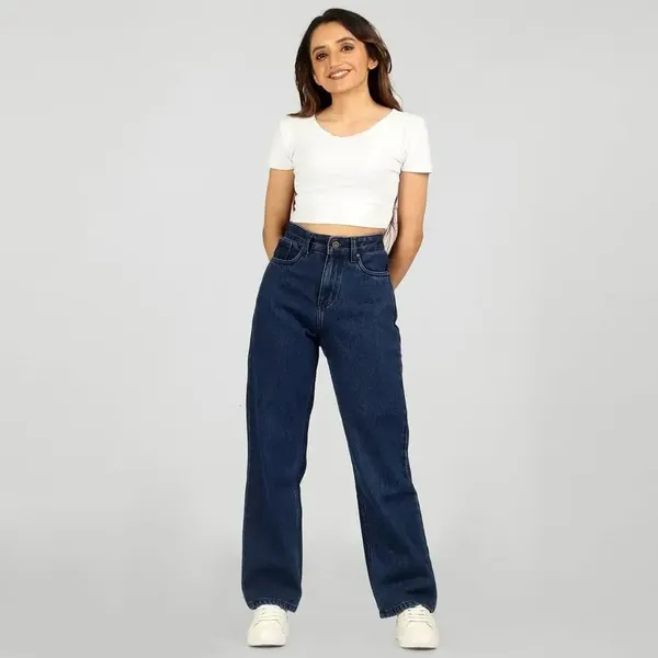 Navy_Blue_Wide_Leg_Denim_Jeans_For_Women
