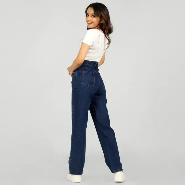 Navy_Blue_Wide_Leg_Denim_Jeans_For_Women