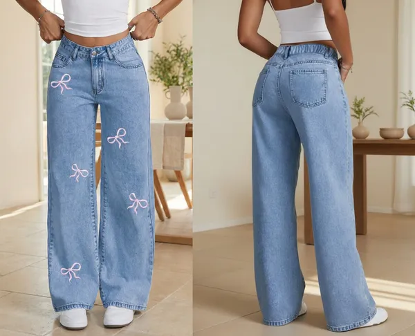 Light_Blue_High_Waist_Wide_Leg_Denim_Jeans_With_Bow_Embroidery_For_Women