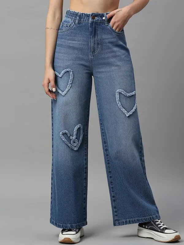 Bata_Blue_High_Rise_Straight_Fit_Stretchable_Denim_Jeans_For_Women