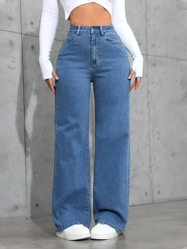 Bata_Blue_Washed_Wide_Leg_Denim_Jeans_For_Women