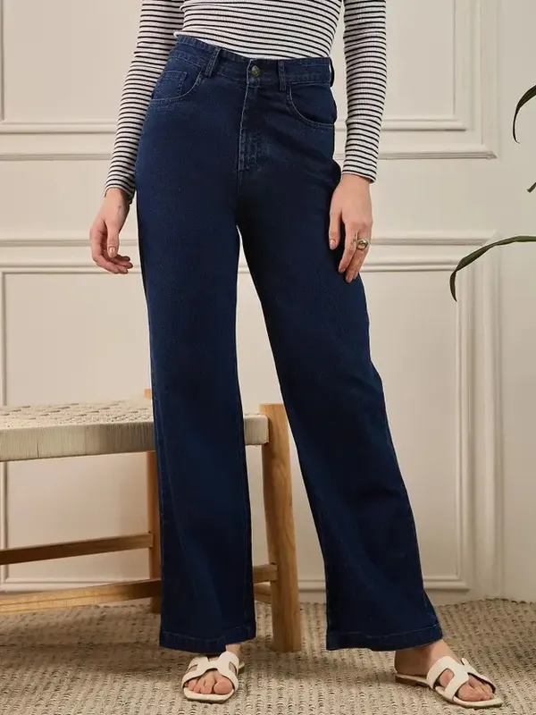 Navy_Blue_Wide_Leg_Denim_Jeans_For_Women
