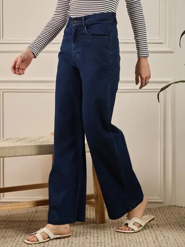 Navy_Blue_Wide_Leg_Denim_Jeans_For_Women