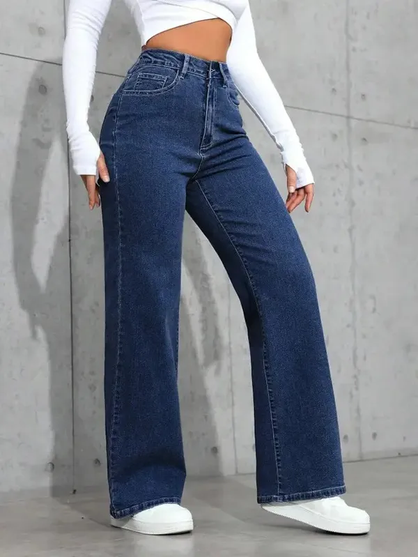 Navy_Blue_Wide_Leg_Denim_Jeans_For_Women